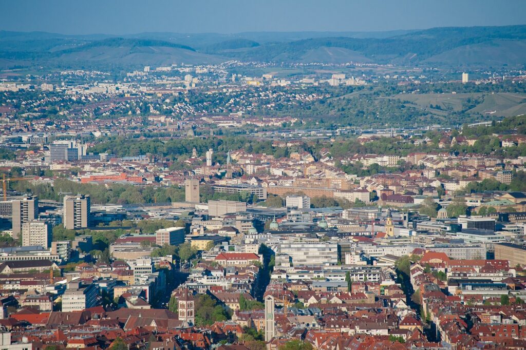 city, stuttgart, houses